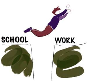 A student transitioning from school to work